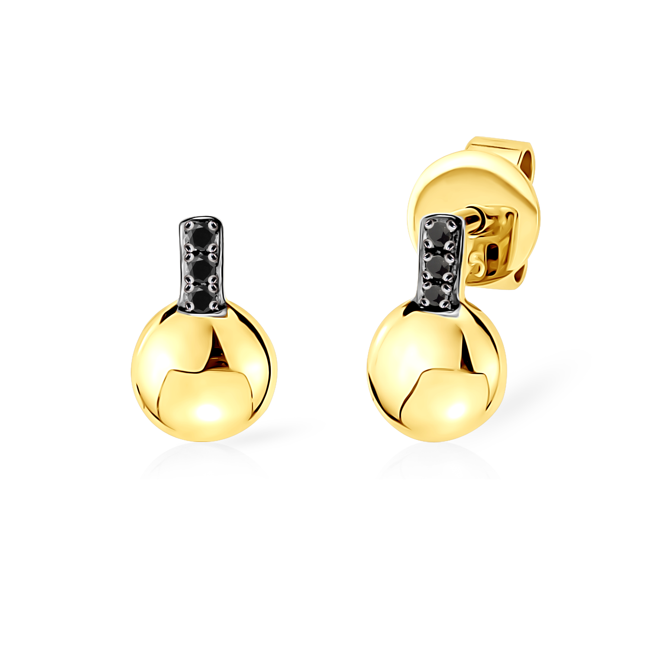 SAVICKI earrings: gold, black diamonds