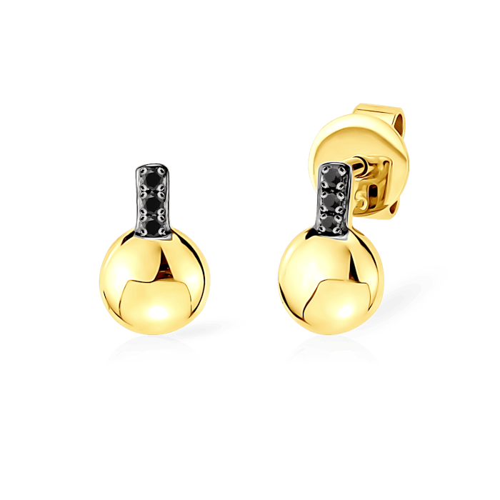 SAVICKI fülbevaló: arany fekete gyémántokkal