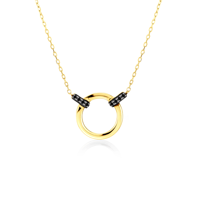 SAVICKI körös nyaklánc: fehérarany és fekete gyémántok