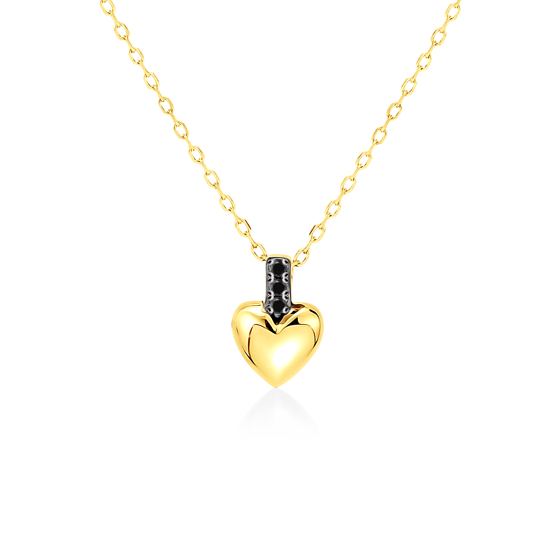Намисто серце Savicki: золото, чорні діаманти