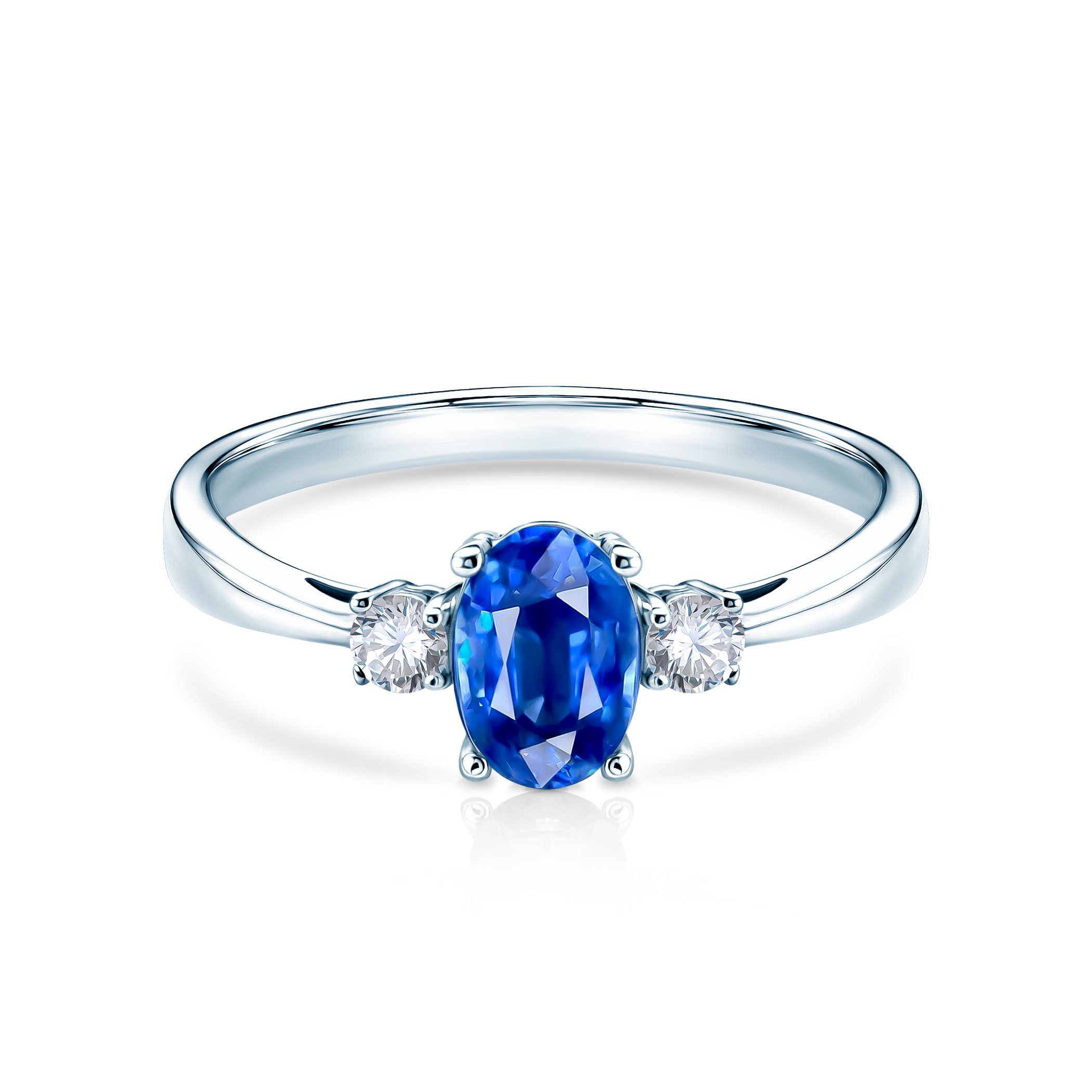 Ring Heart of the Ocean: Weißgold, Blauer Saphir