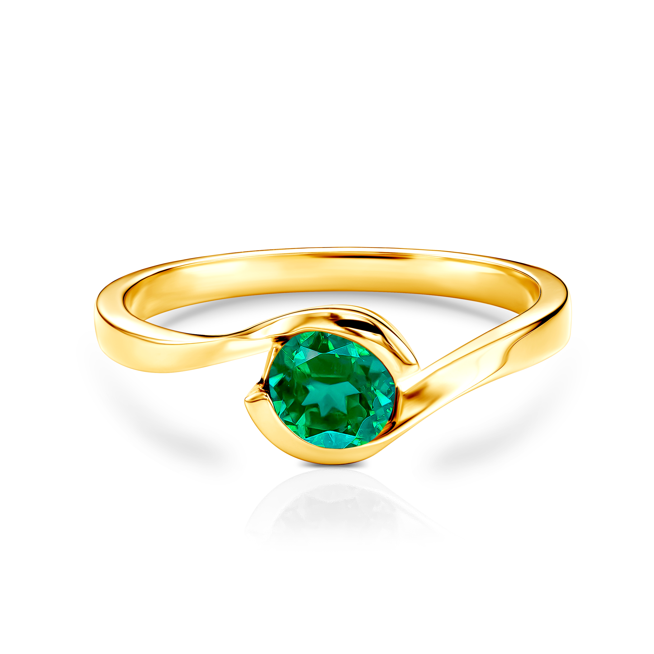 Δαχτυλίδι Secret Garden: χρυσός, σμαράγδι