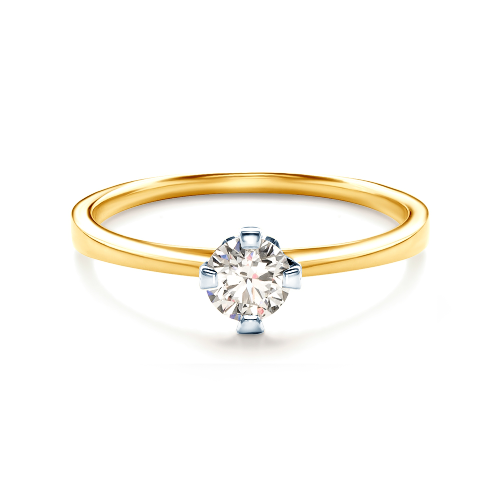 Inel de logodnă SAVICKI: aur bicolor, cu diamante