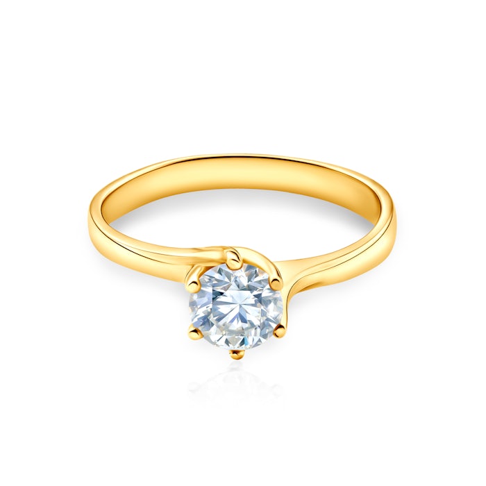 Δαχτυλίδι Αρραβώνων μονόπετρο: χρυσός, διαμάντι