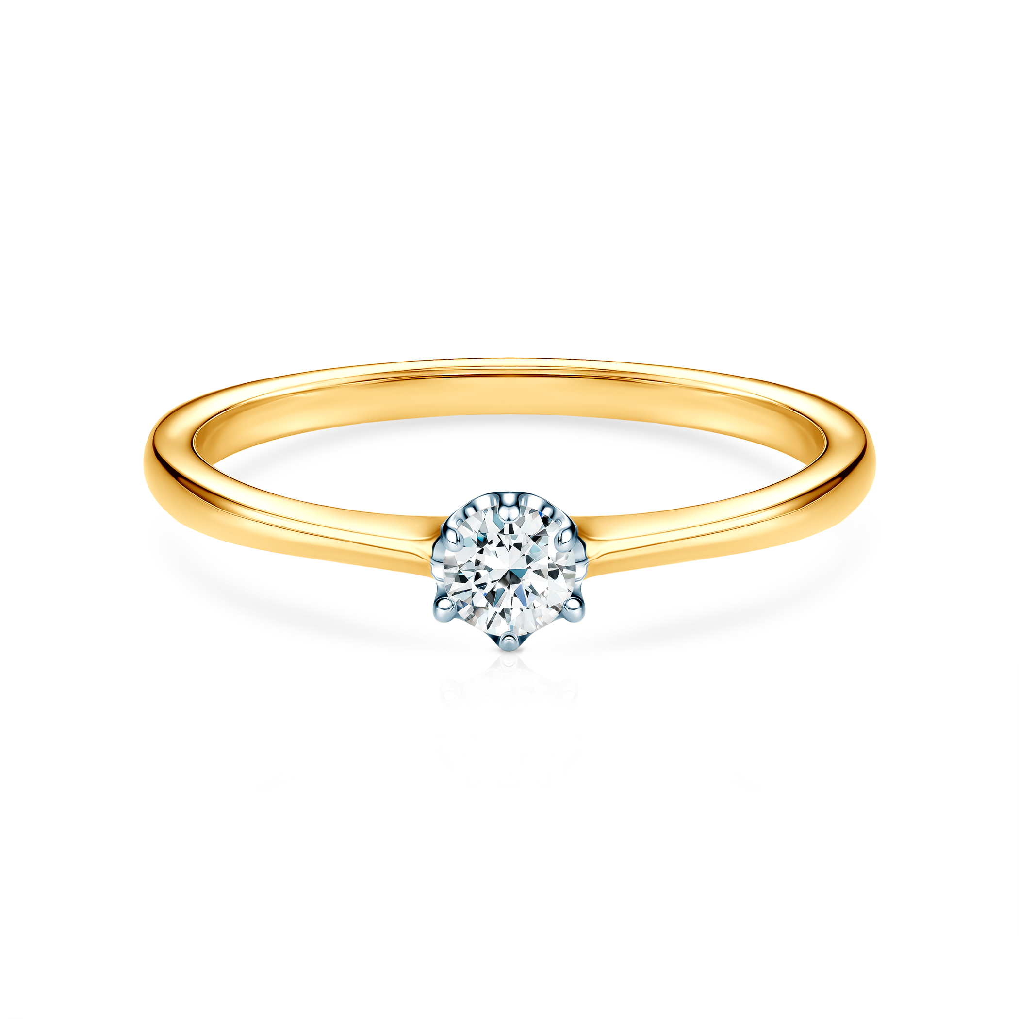 Δαχτυλίδι αρραβώνων Triumph of Love: δίχρωμος χρυσός, με διαμάντι