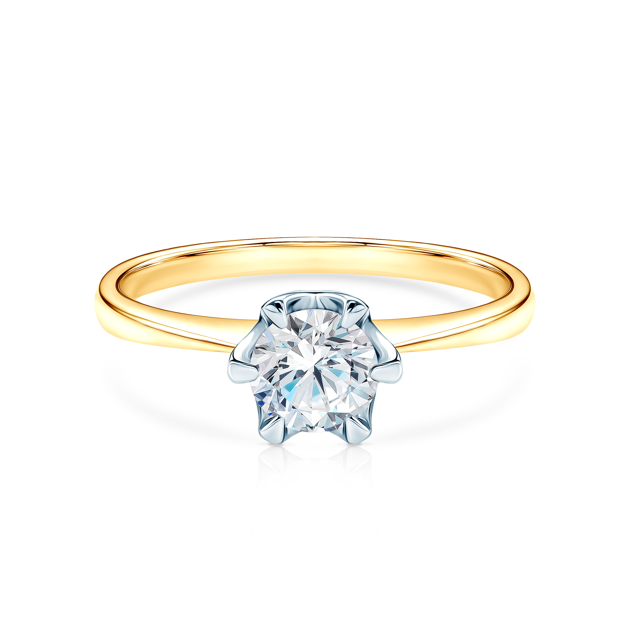 Δαχτυλίδι αρραβώνων Triumph of Love: δίχρωμος χρυσός, με διαμάντι