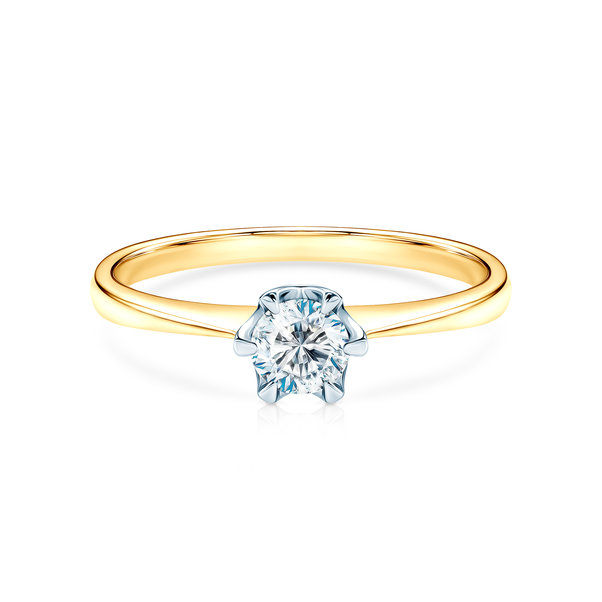  Годежен пръстен Triumph of Love: двуцветно злато, бял сапфир