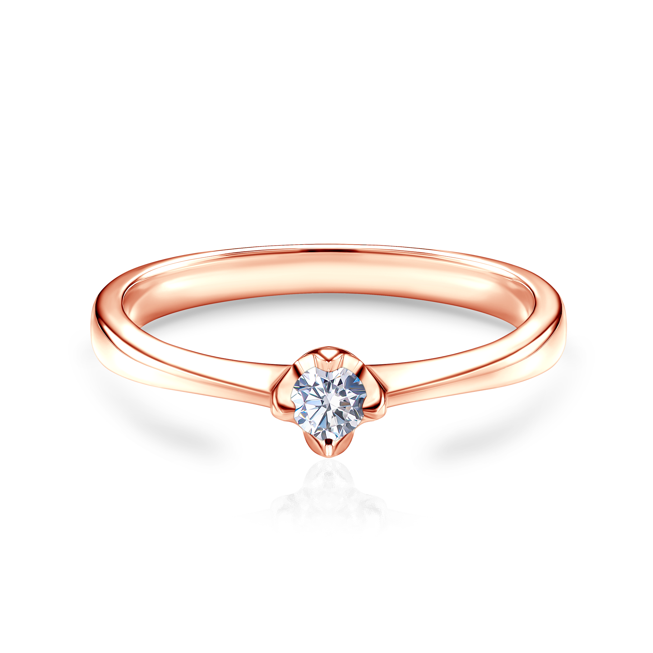 Inel de logodnă SAVICKI: aur roz, diamant