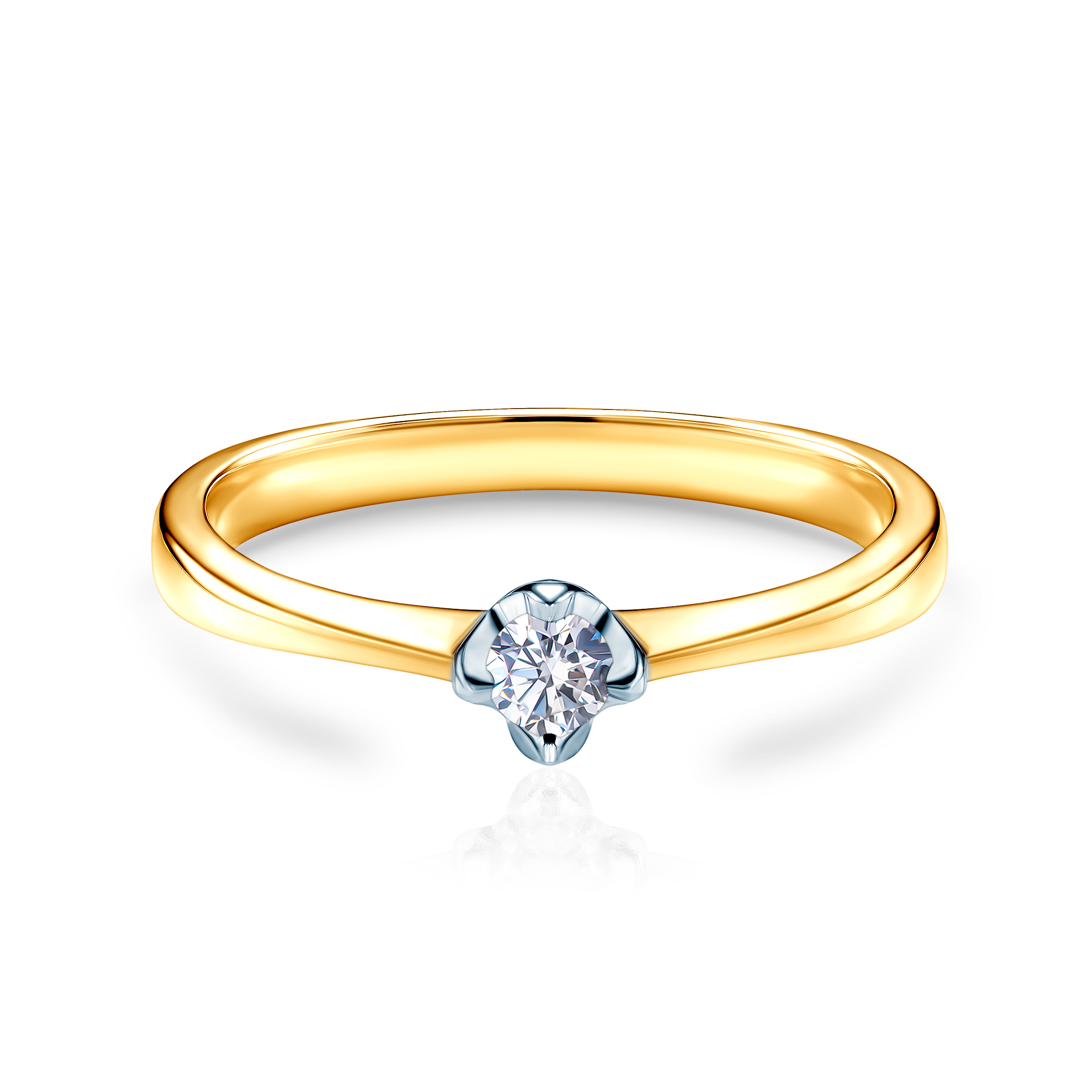 Verlobungsring Savicki: Zweifarbiges Gold, mit Diamant