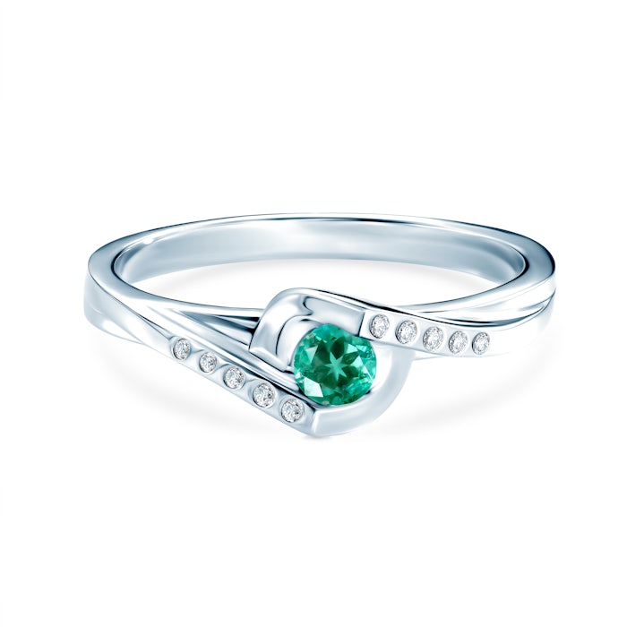 Secret Garden gyűrű: fehérarany és smaragd