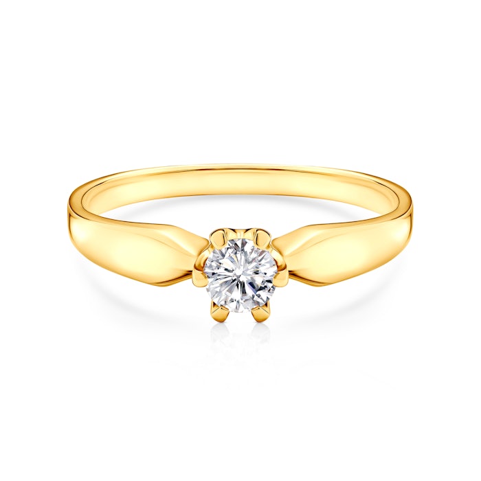 Triumph of Love eljegyzési gyűrű: arany fehér zafírral