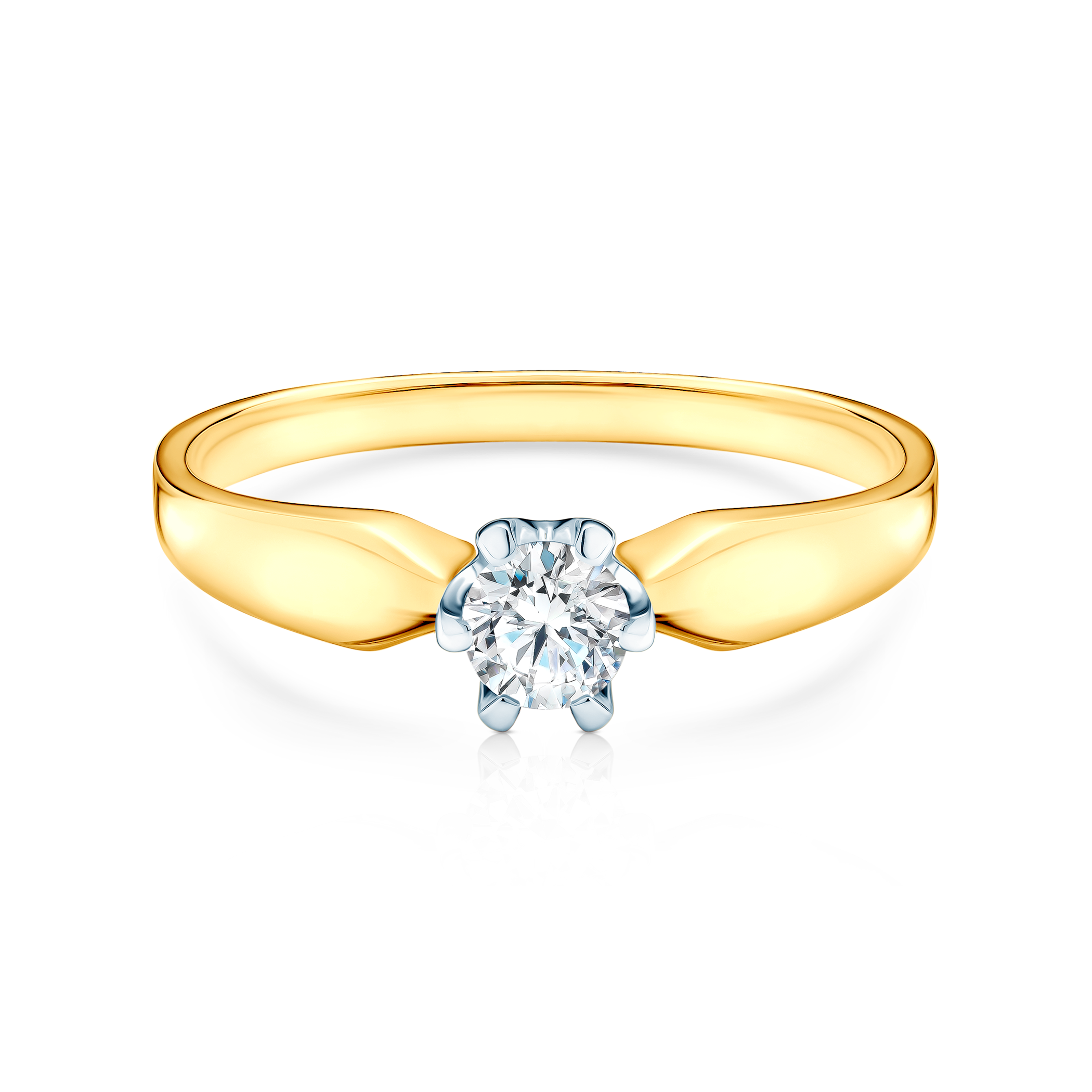 Δαχτυλίδι αρραβώνων Triumph of Love: δίχρωμος χρυσός, με διαμάντι