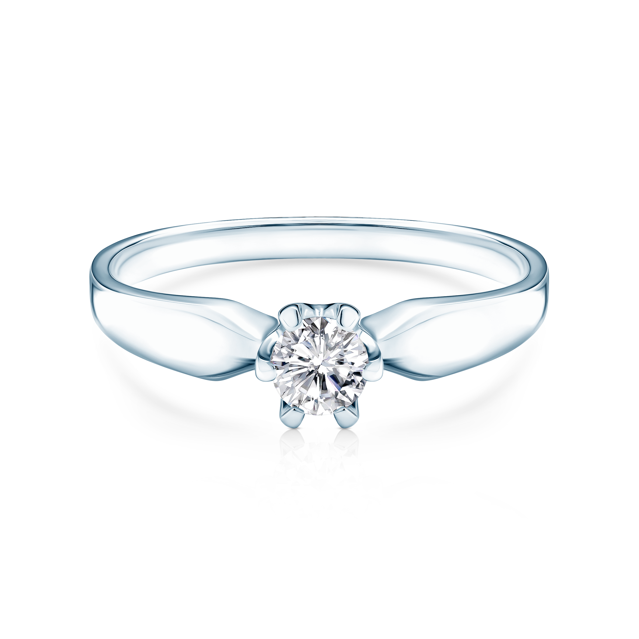 Inel de logodnă Triumph of Love: aur alb, safir alb