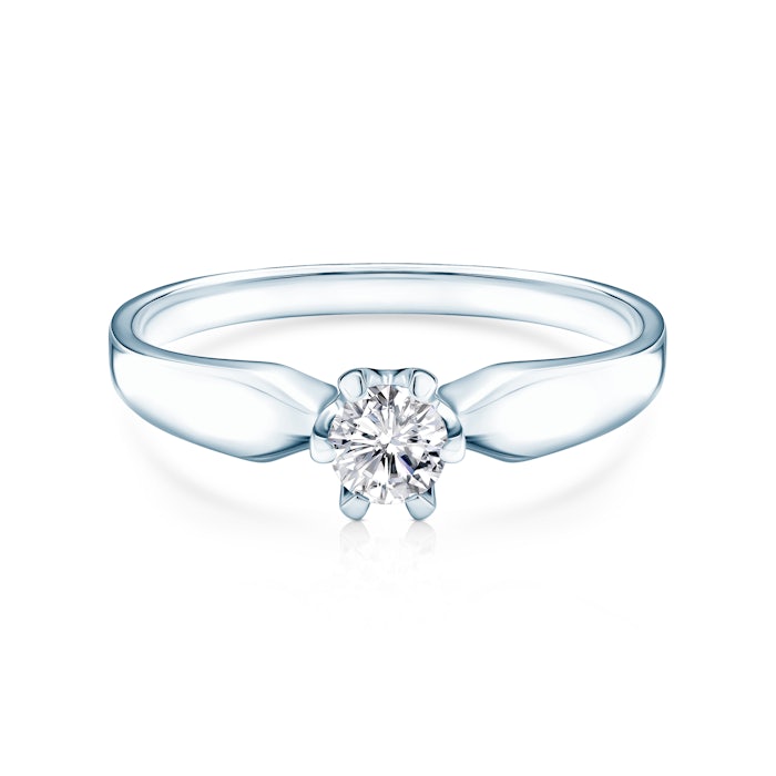 Triumph of Love eljegyzési gyűrű: fehérarany fehér zafírral