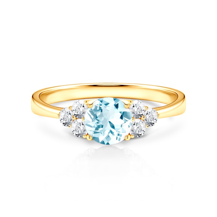 Fairytale eljegyzési gyűrű: arany és akvamarin