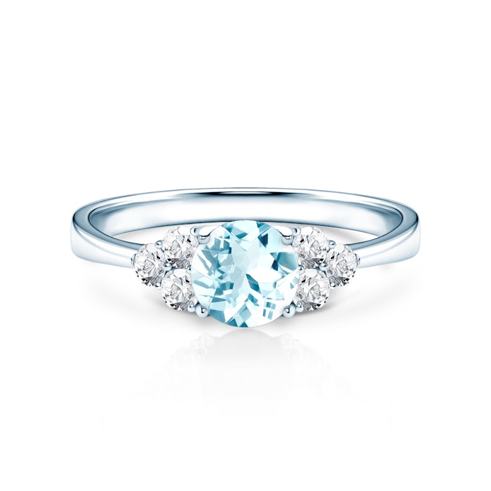 Fairytale eljegyzési gyűrű: fehérarany és akvamarin
