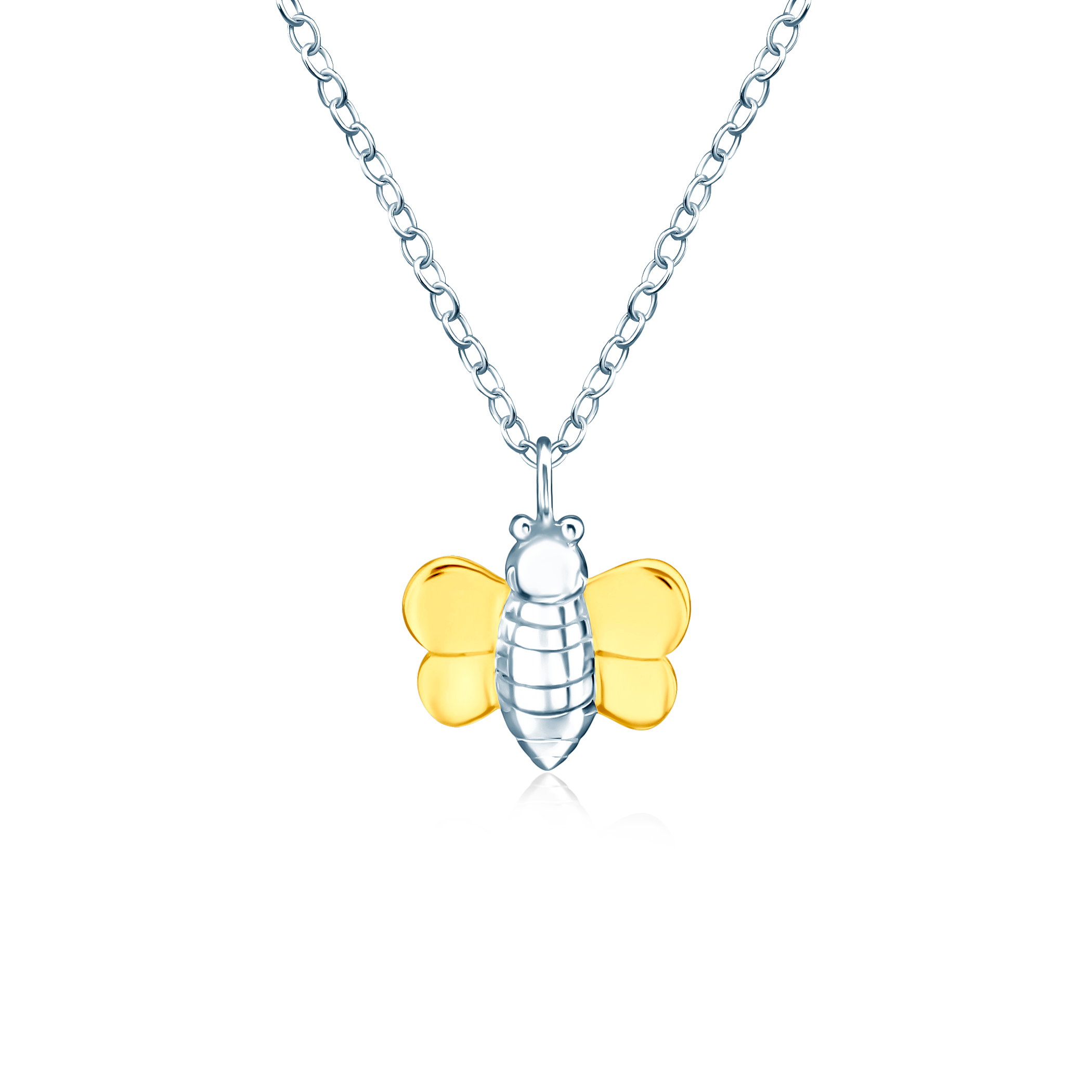 Colier cu pandantiv albine SAVICKI: argint placat cu aur