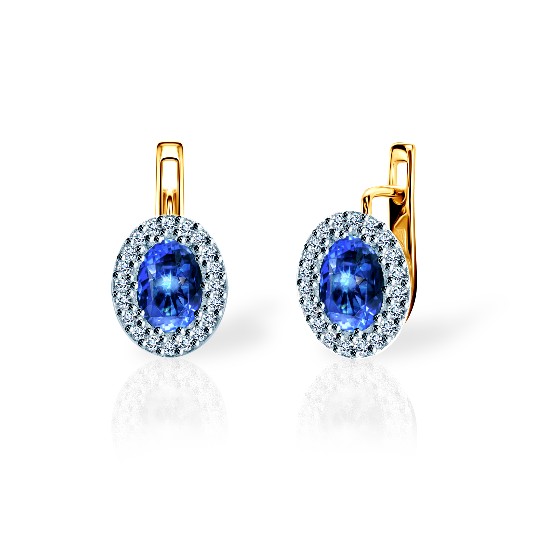 Сережки Savicki: двоколірне золото, сині сапфіри, діаманти