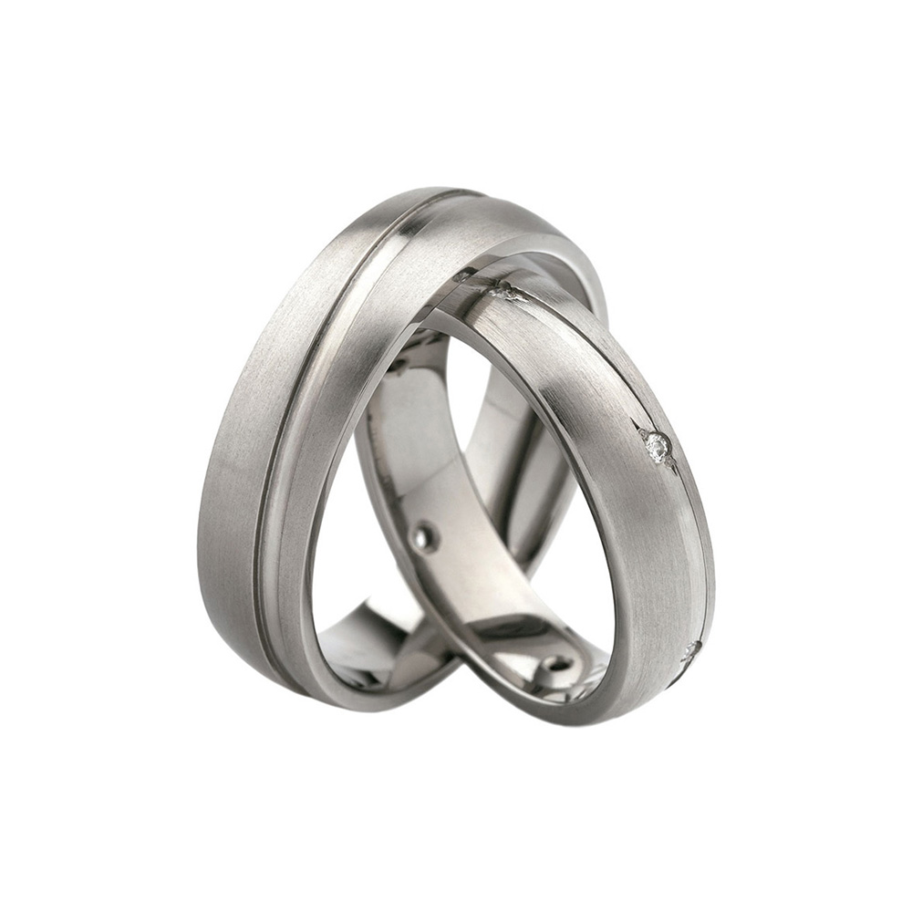 Wedding Rings: Titanium, D-Shaped, 6 mm