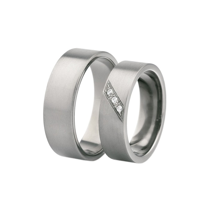 Esküvői karikagyűrűk: titán, lapos, 7 mm