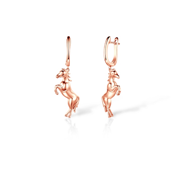 SAVICKI lovas fülbevaló: aranyozott ezüst