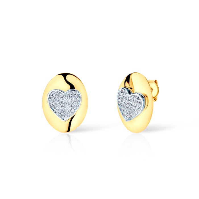 SAVICKI szívecskés fülbevaló: arany cirkóniával