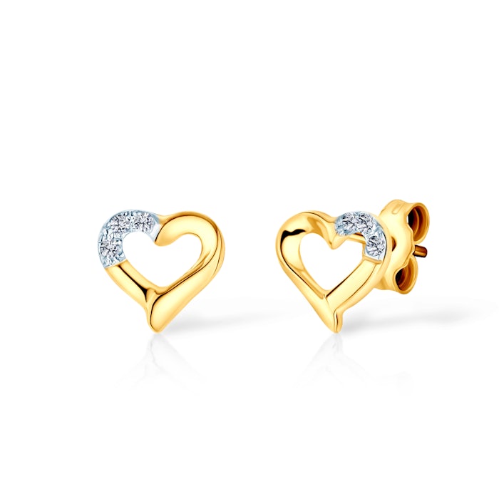 SAVICKI szívecskés fülbevaló: arany cirkóniával