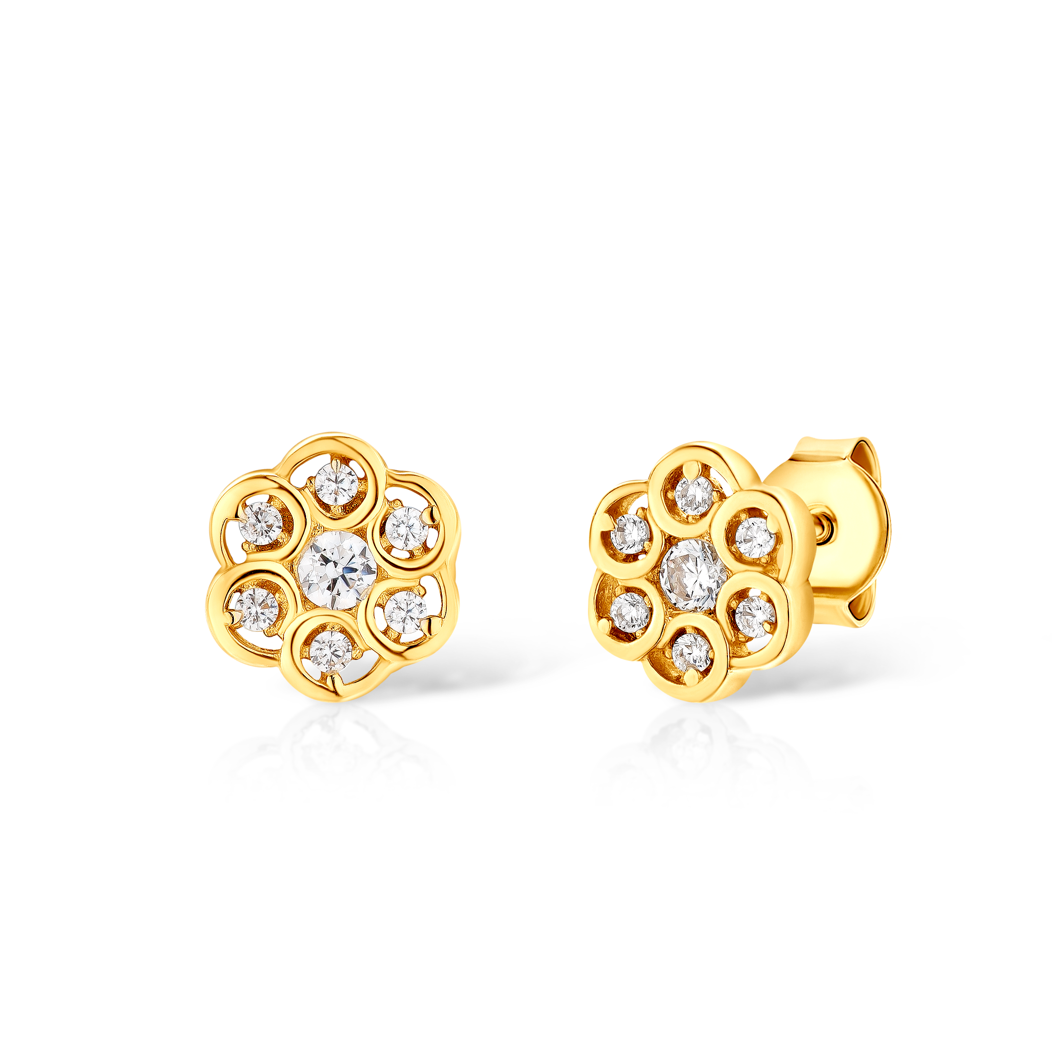 Ohrringe Savicki: Gold, Zirkonia