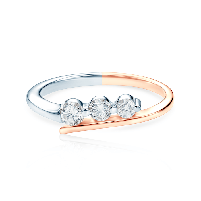 Classical Inspiration eljegyzési gyűrű: kétszínű arany és gyémántok