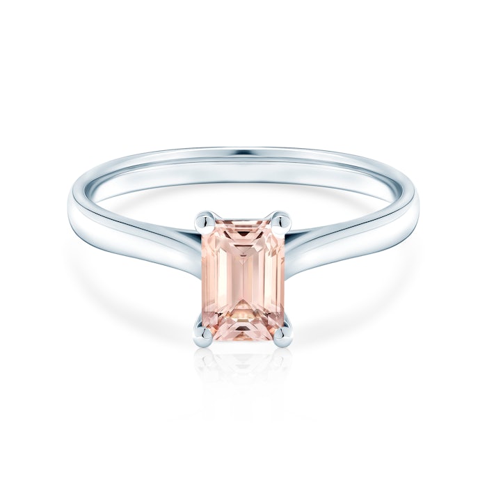 Eljegyzési gyűrű: fehérarany és morganit