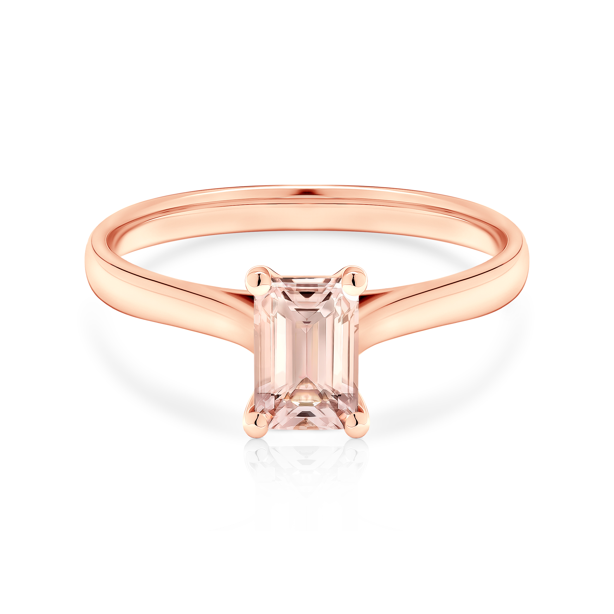 Zaručnički prsten Savicki: ružičasto zlato, morganit