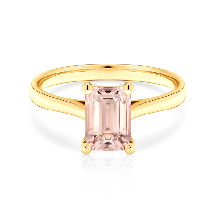 Eljegyzési gyűrű: sárga arany és morganit