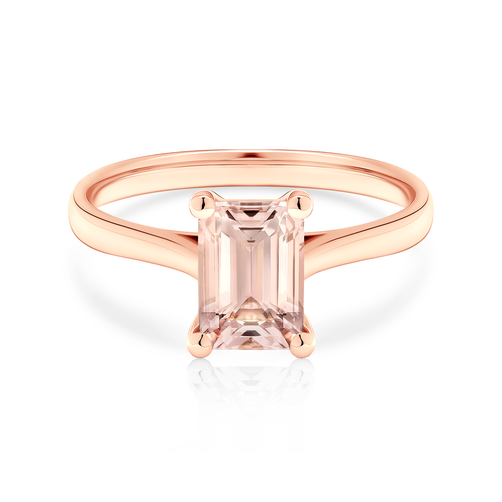 Zaručnički prsten Savicki: ružičasto zlato, morganit