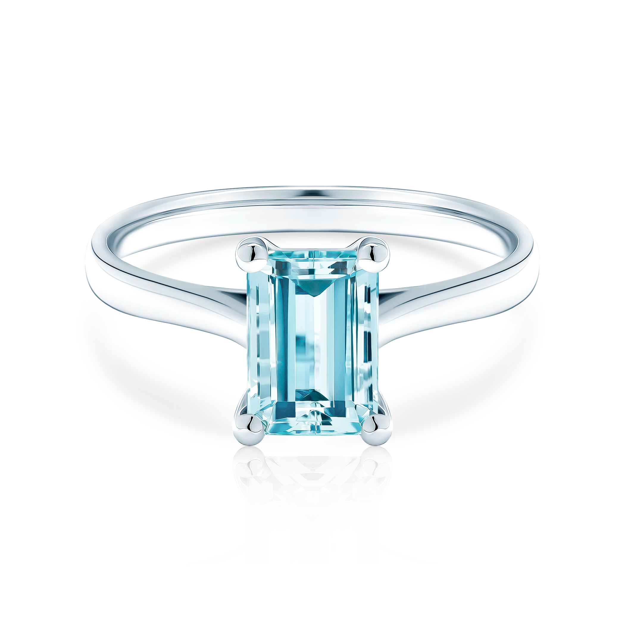 Zaručnički prsten Savicki: bijelo zlato, akvamarin