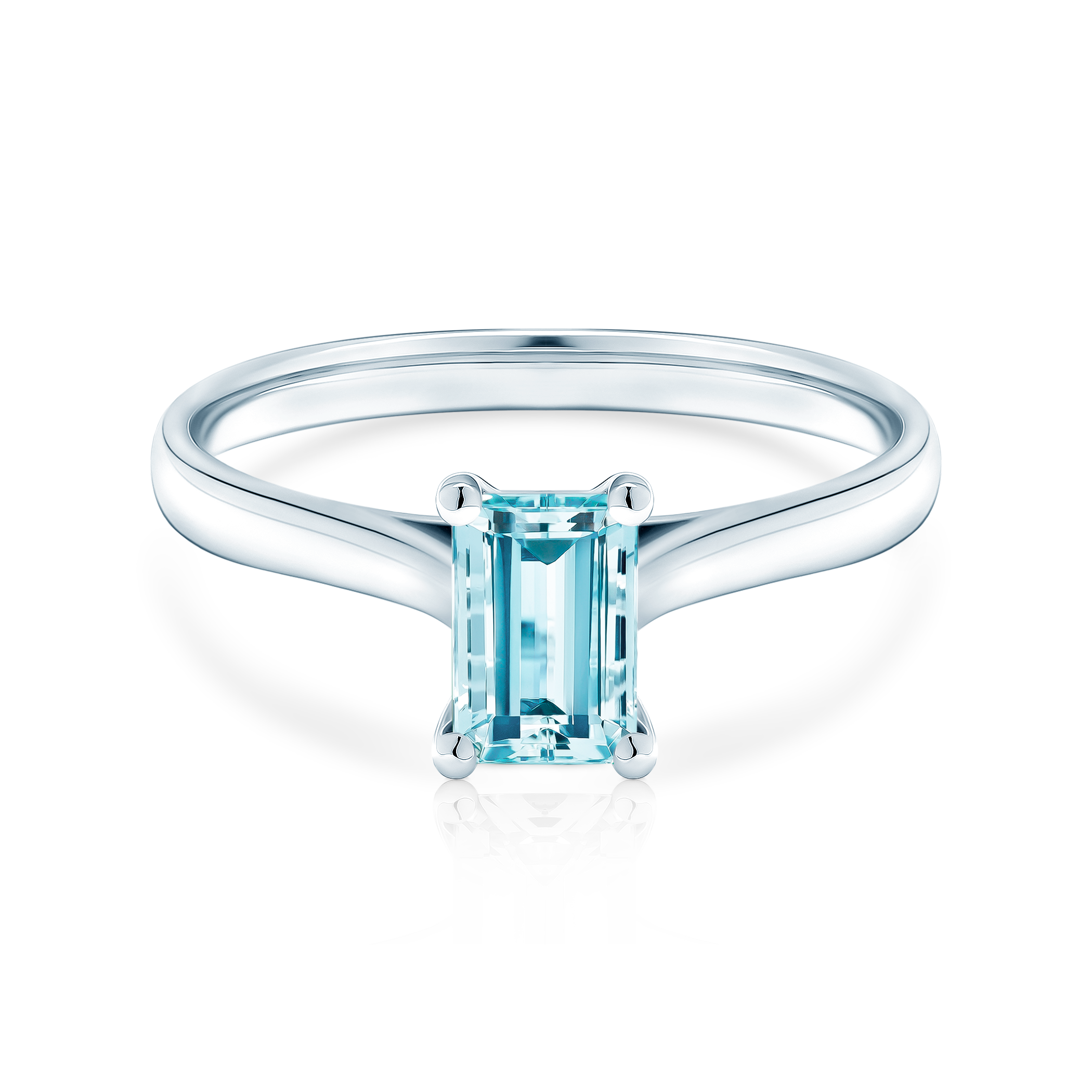 Zaručnički prsten Savicki: bijelo zlato, akvamarin