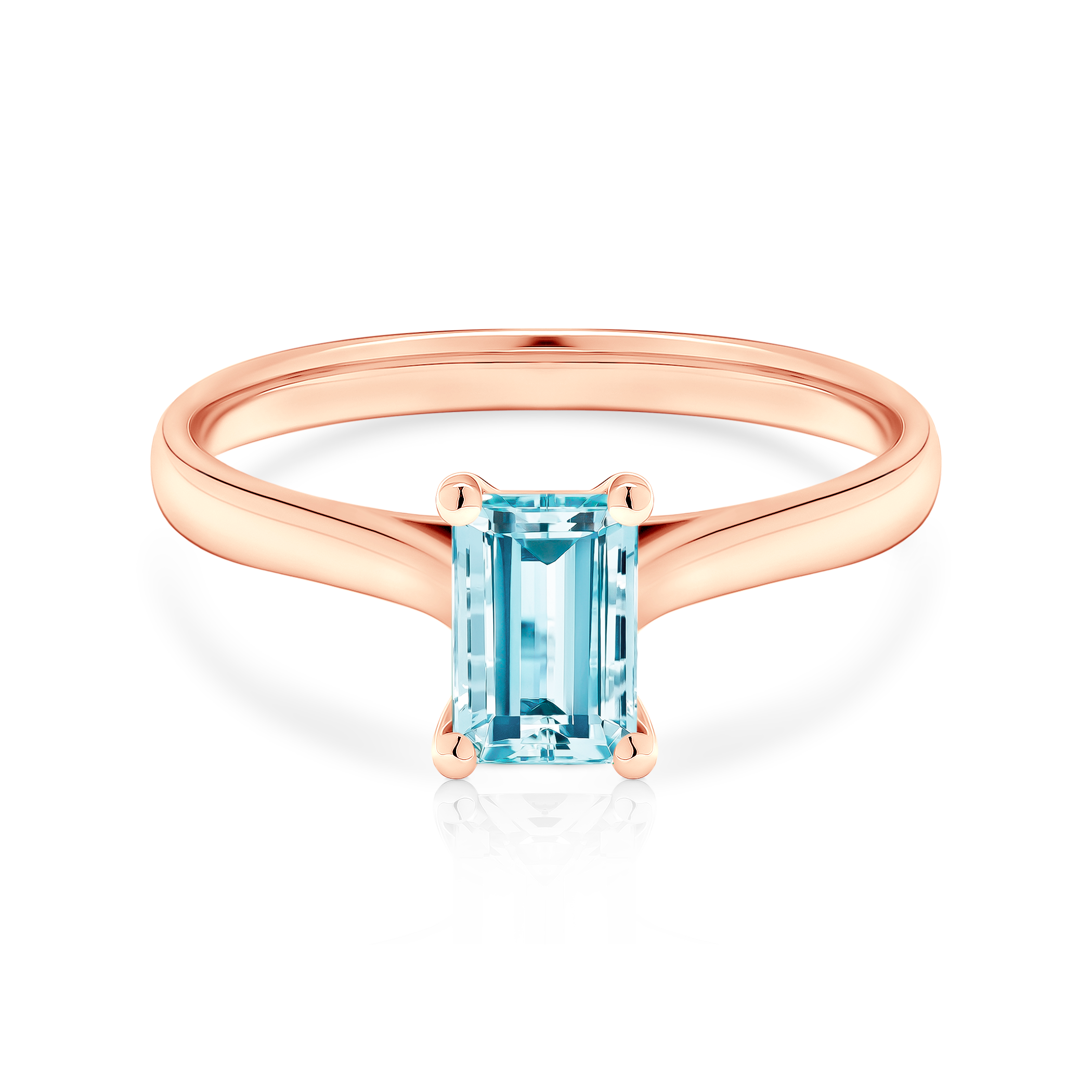Zaručnički prsten Savicki: roza zlato, akvamarin
