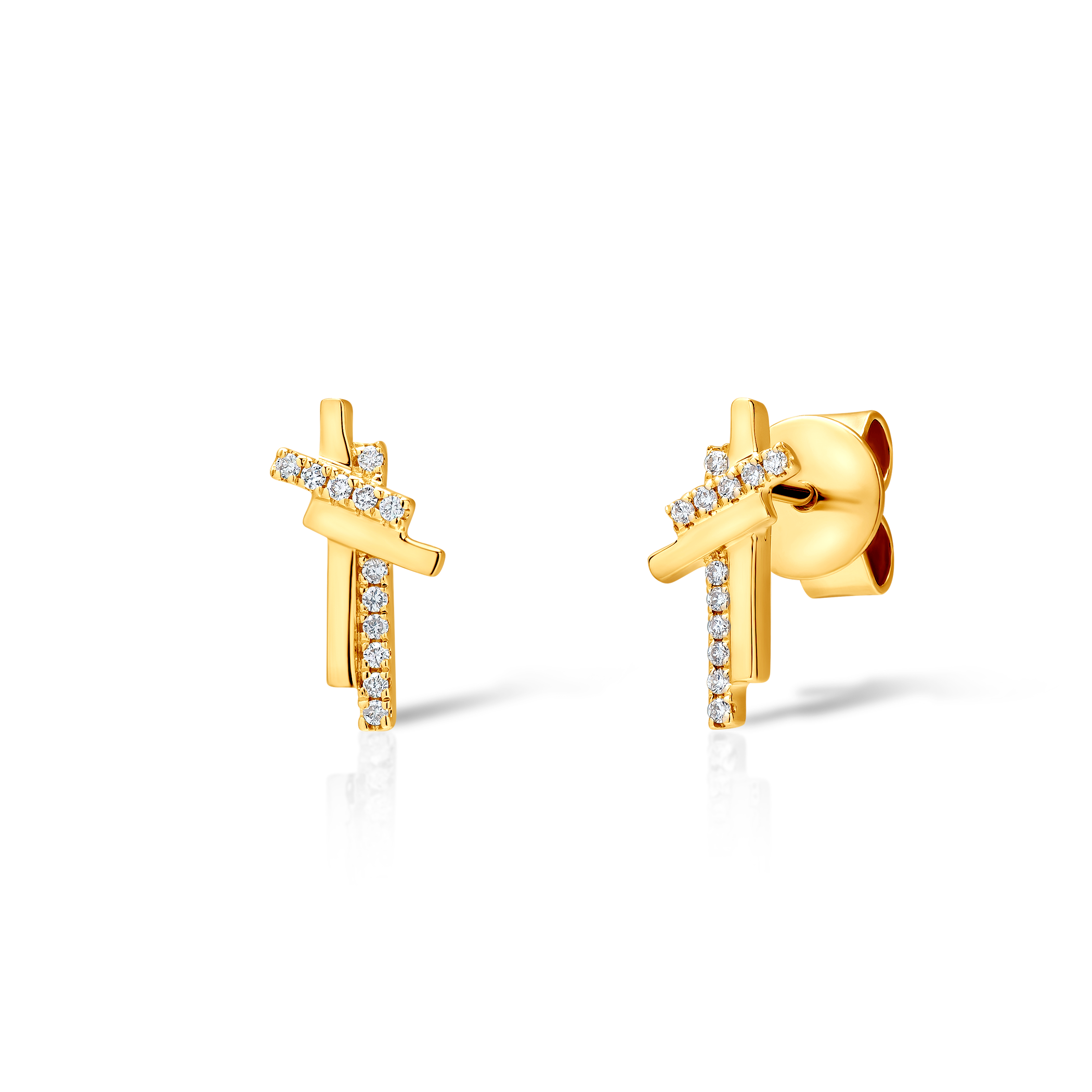 Σκουλαρίκια Savicki: χρυσό, διαμάντια