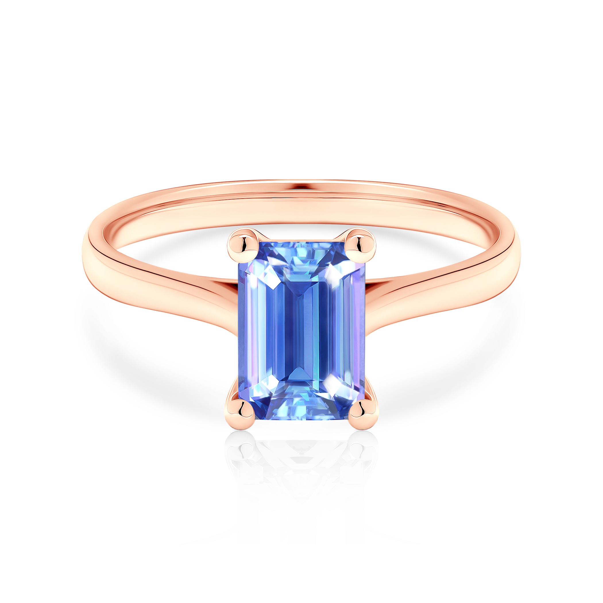 Zaručnički prsten Savicki: roza zlato, tanzanit