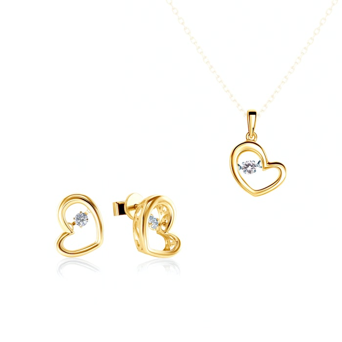 SAVICKI ékszerkészlet - szívecskék: arany és gyémántok