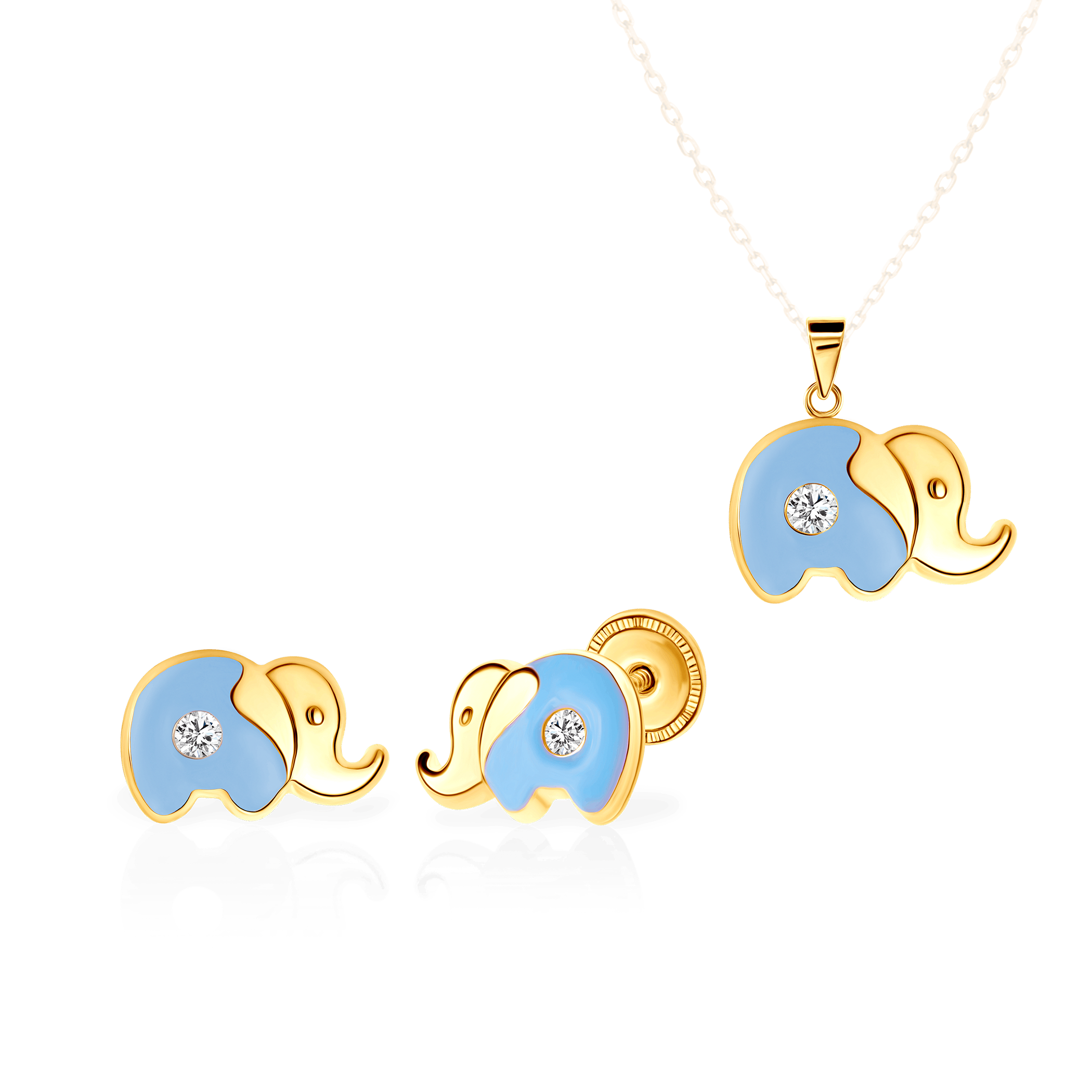 Schmuckset Animals: Gold, Zirkonia