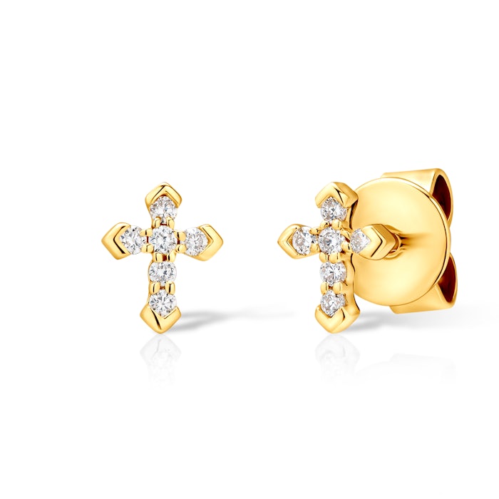 SAVICKI keresztes fülbevaló: arany és gyémántok