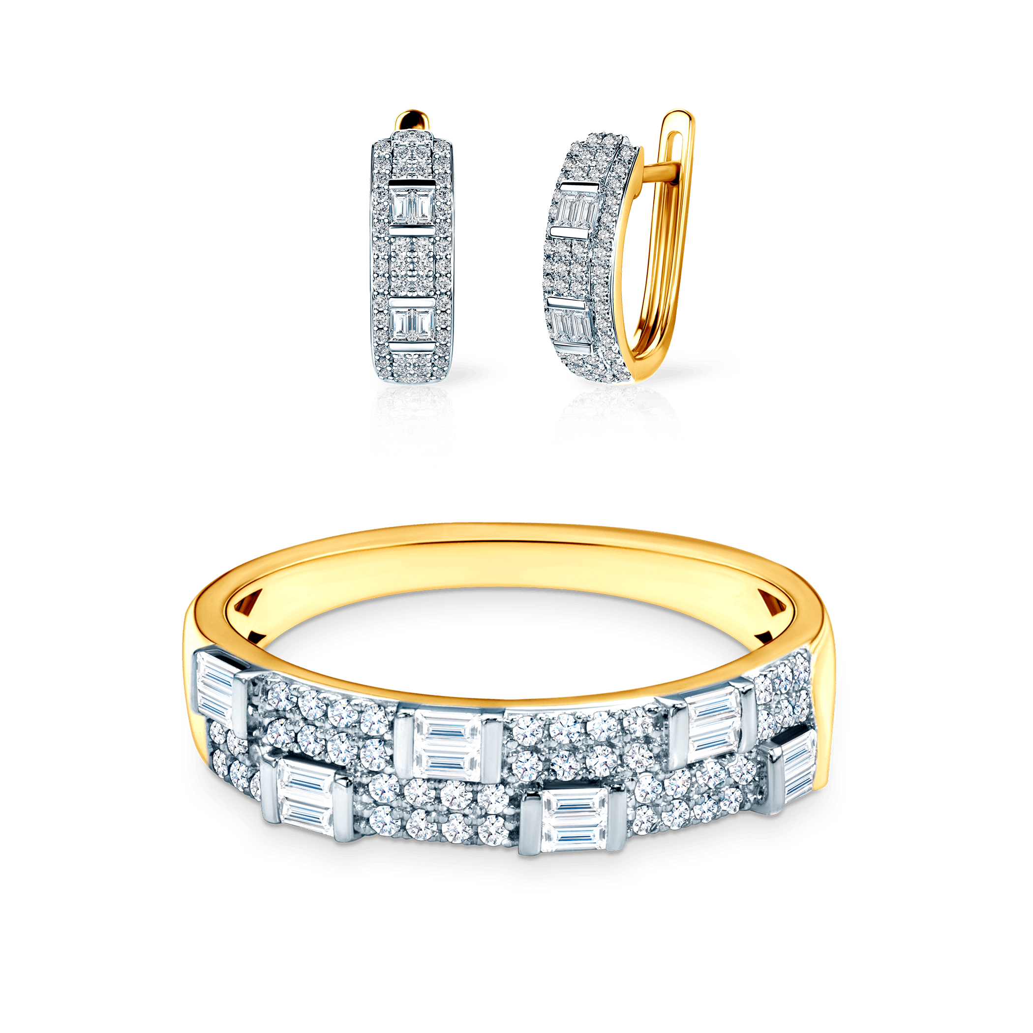 Σετ Κοσμημάτων SAVICKI: δίχρωμος χρυσός, διαμάντια