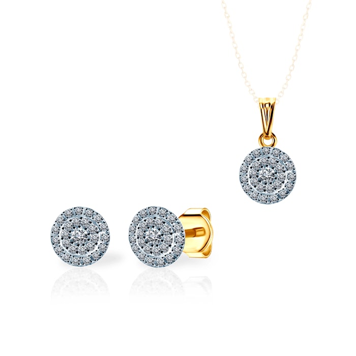 SAVICKI ékszerkészlet: kétszínű arany és gyémántok