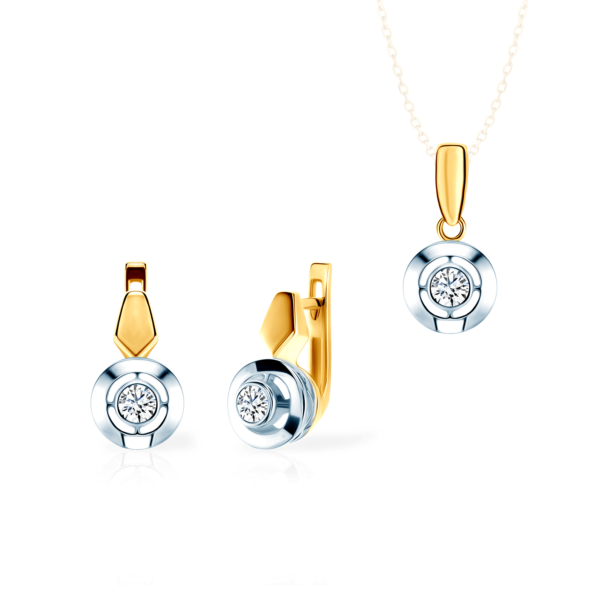 Σετ Κοσμημάτων SAVICKI: δίχρωμος χρυσός, διαμάντια
