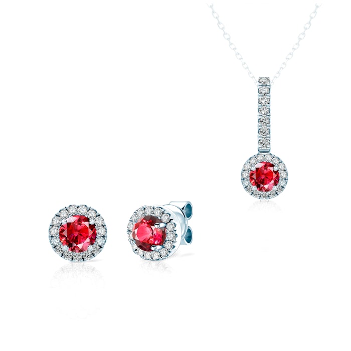 SAVICKI ékszerkészlet: fehérarany, rubinok és gyémántok