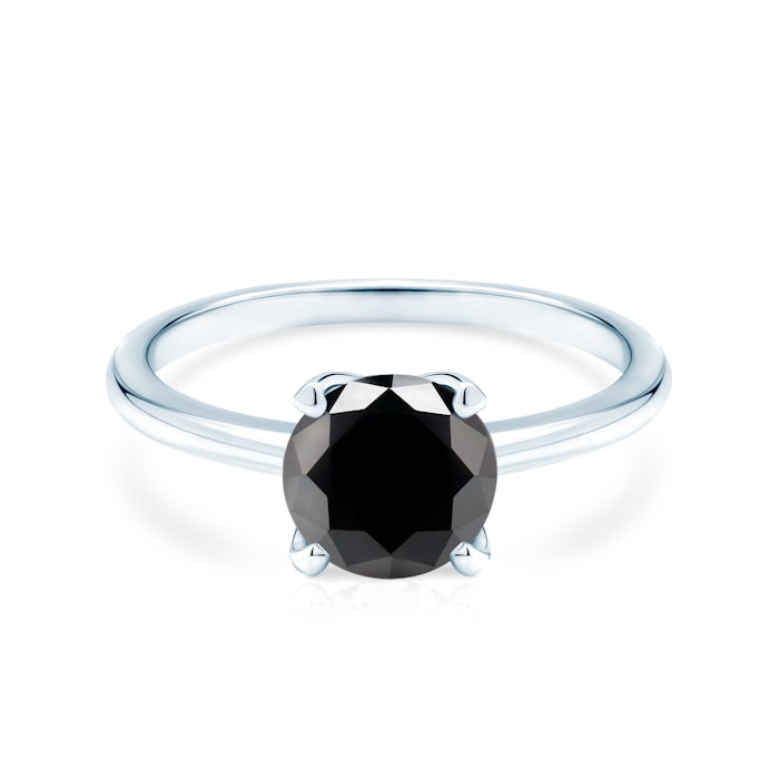 Savicki engagement ring: white gold, black diamond