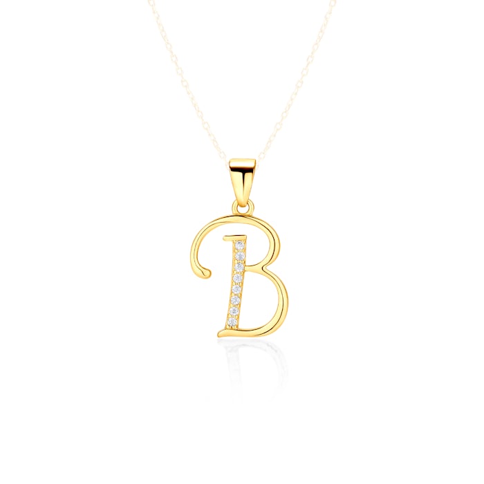 SAVICKI B betűs medál: aranyozott ezüst cirkóniával