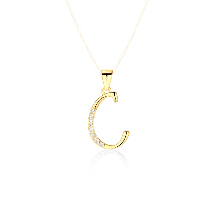 SAVICKI C betűs medál: aranyozott ezüst cirkóniával