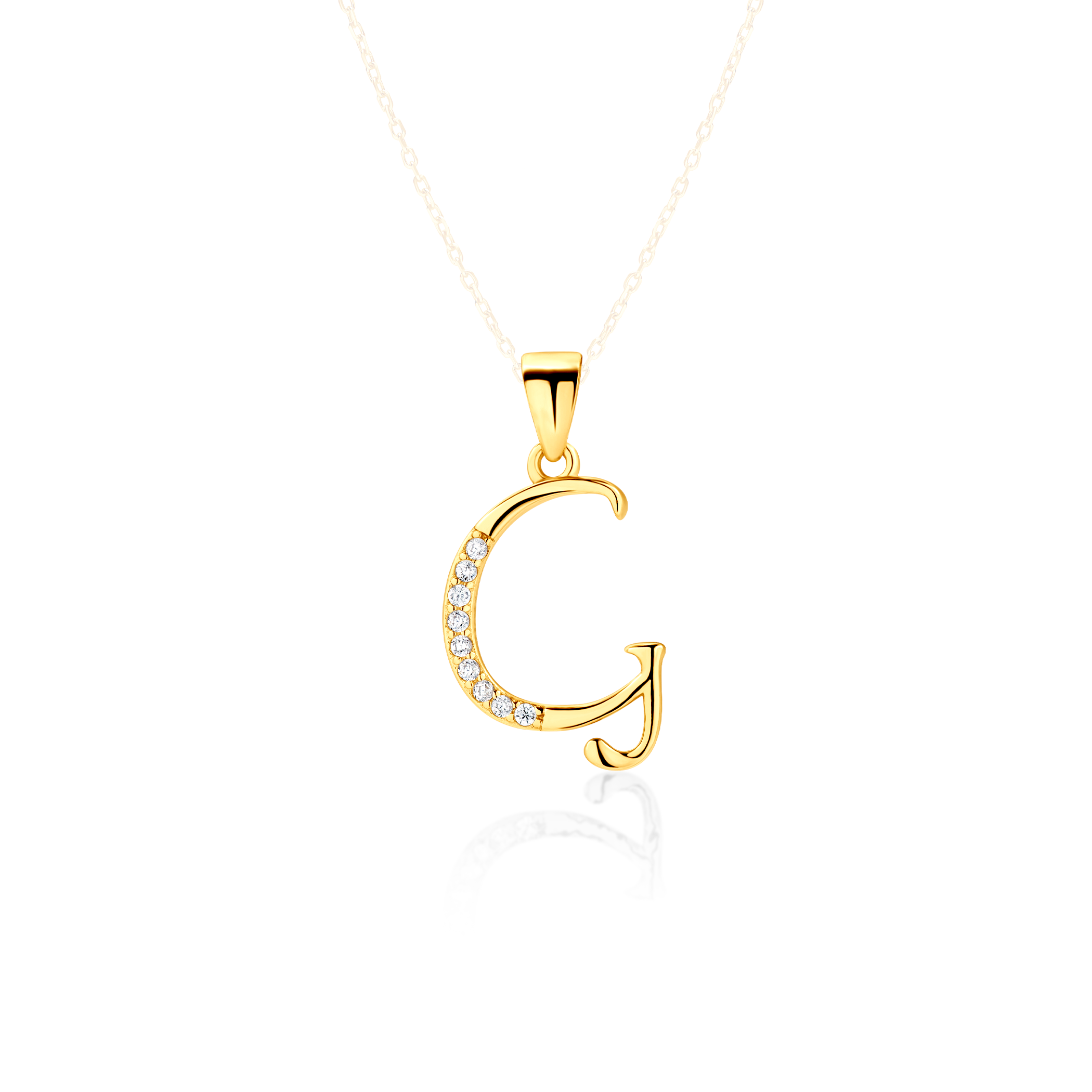 Anhänger Buchstabe G Savicki: Silber Vergoldet, Zirkonia