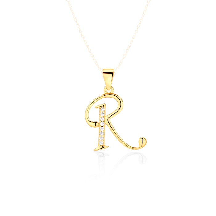 SAVICKI R betűs medál: aranyozott ezüst cirkóniával